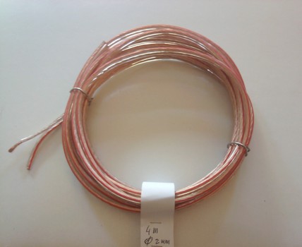 C?ble professionnel pr?coup?, pour hauts parleurs Couleur du c?ble : Kristal CABLES HAUT-PARLEUR CABLE HP KRISTAL N8